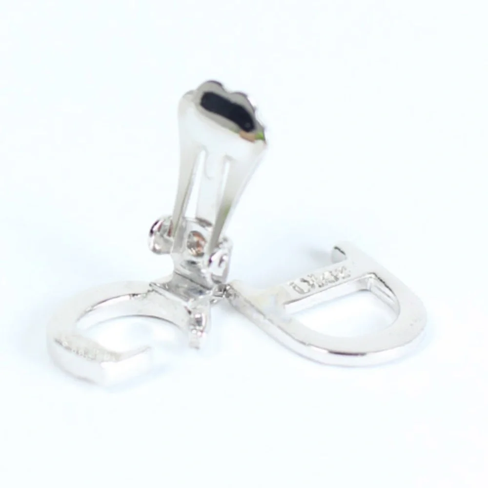 Dior-John Galliano for Dior-Statement Rhinstone CD Clip-On Earrings-Silvertone